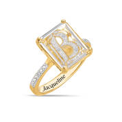 Clearly Beautiful Diamond Initial Ring 11351 0010 b intial