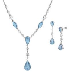 White Blue Topaz Necklace Earring Set 11142 2093 a main