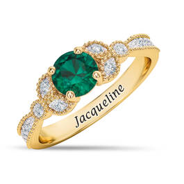 Personalized Genuine Birthstone Diamond Ring 11160 0011 e may