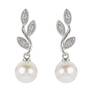 White Pearl Leafy Dangle Earrings 11142 0550 b alt