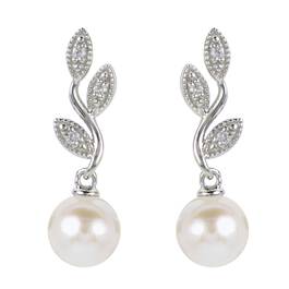 White Pearl Leafy Dangle Earrings 11142 0550 b alt