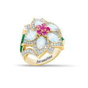 Personalized OpalFire Flower Ring 11769 0016 a main
