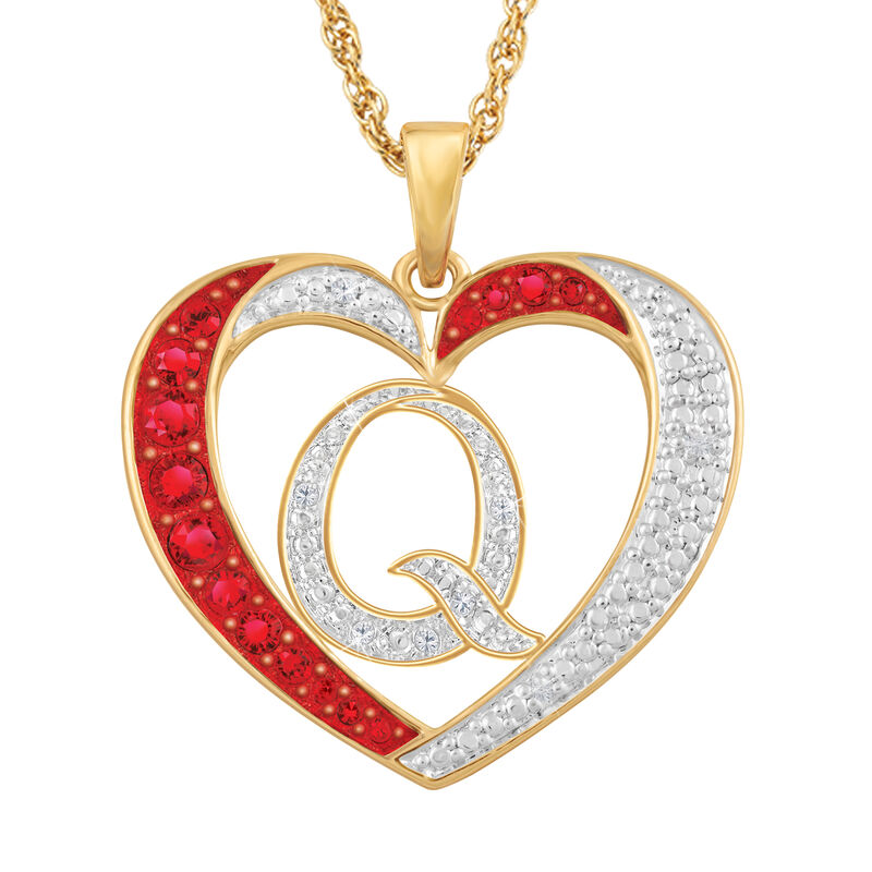 For My Daughter Diamond Initial Heart Pendant 10119 0015 a q initial