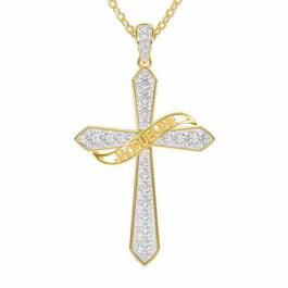 The Birthstone  Diamond Cross Necklace 6787 001 4 4