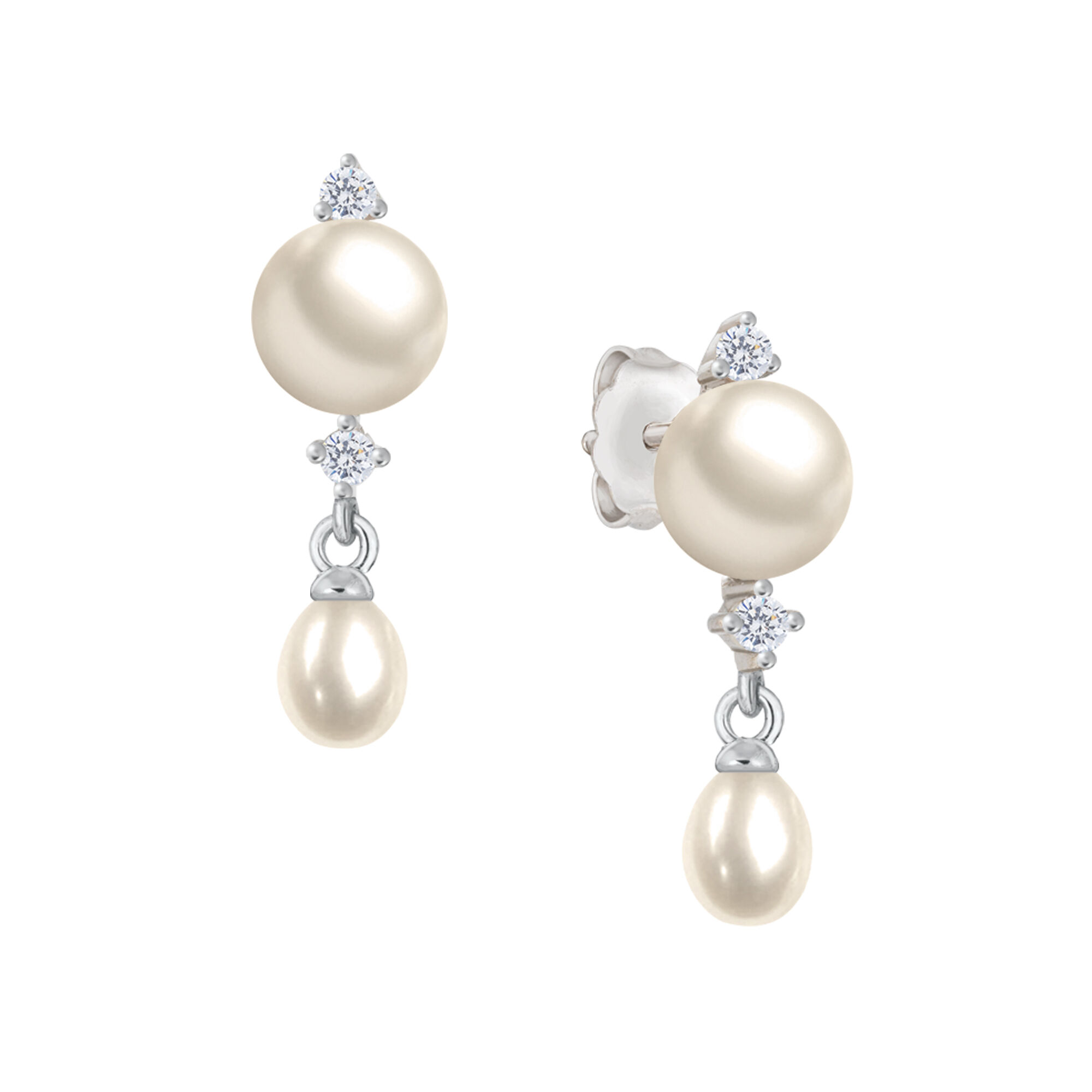 Cascading Pearls Necklace and Earring Set 6741 0019 c earring