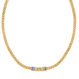 Birthstone & Diamond Monogram Necklace 12372 0013 c march