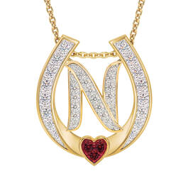 Diamond Initial Horseshoe Pendant 11352 0019 m initial