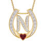 Diamond Initial Horseshoe Pendant 11352 0019 m initial