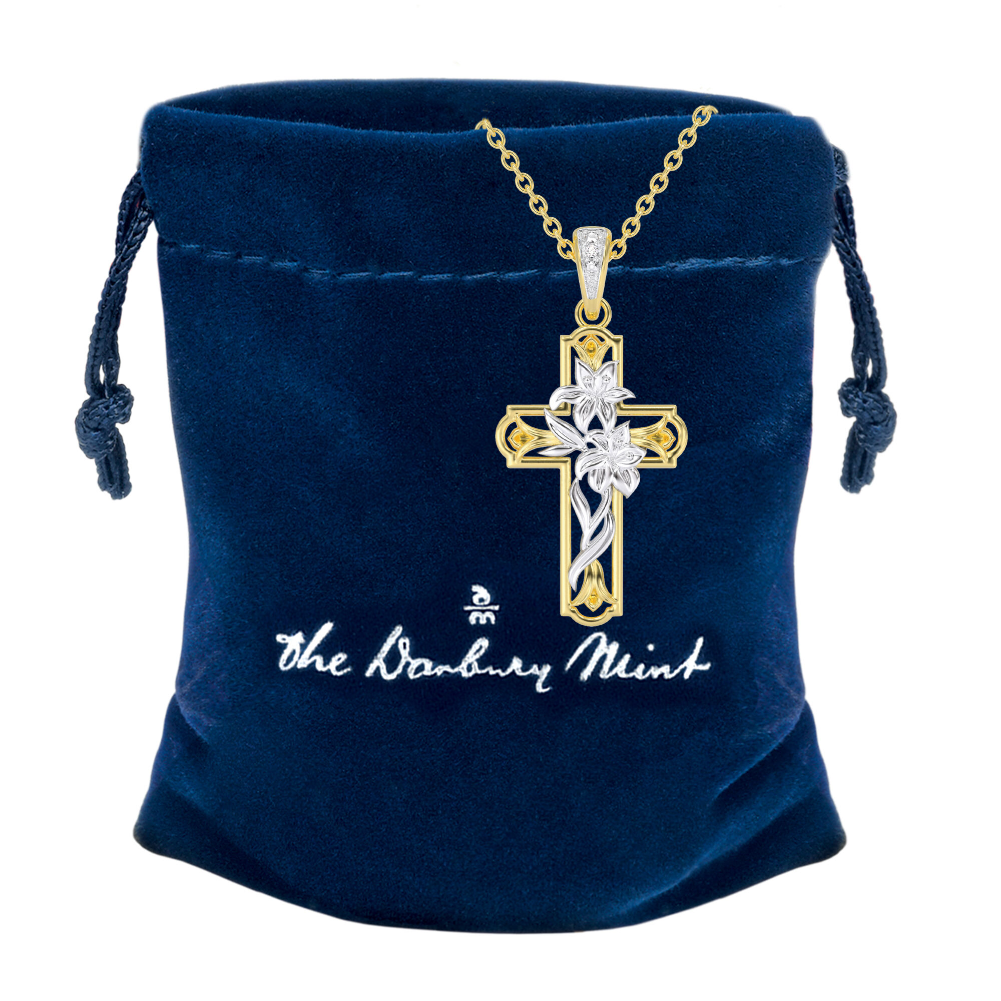 The Lord is My Shepherd Diamond Cross Pendant