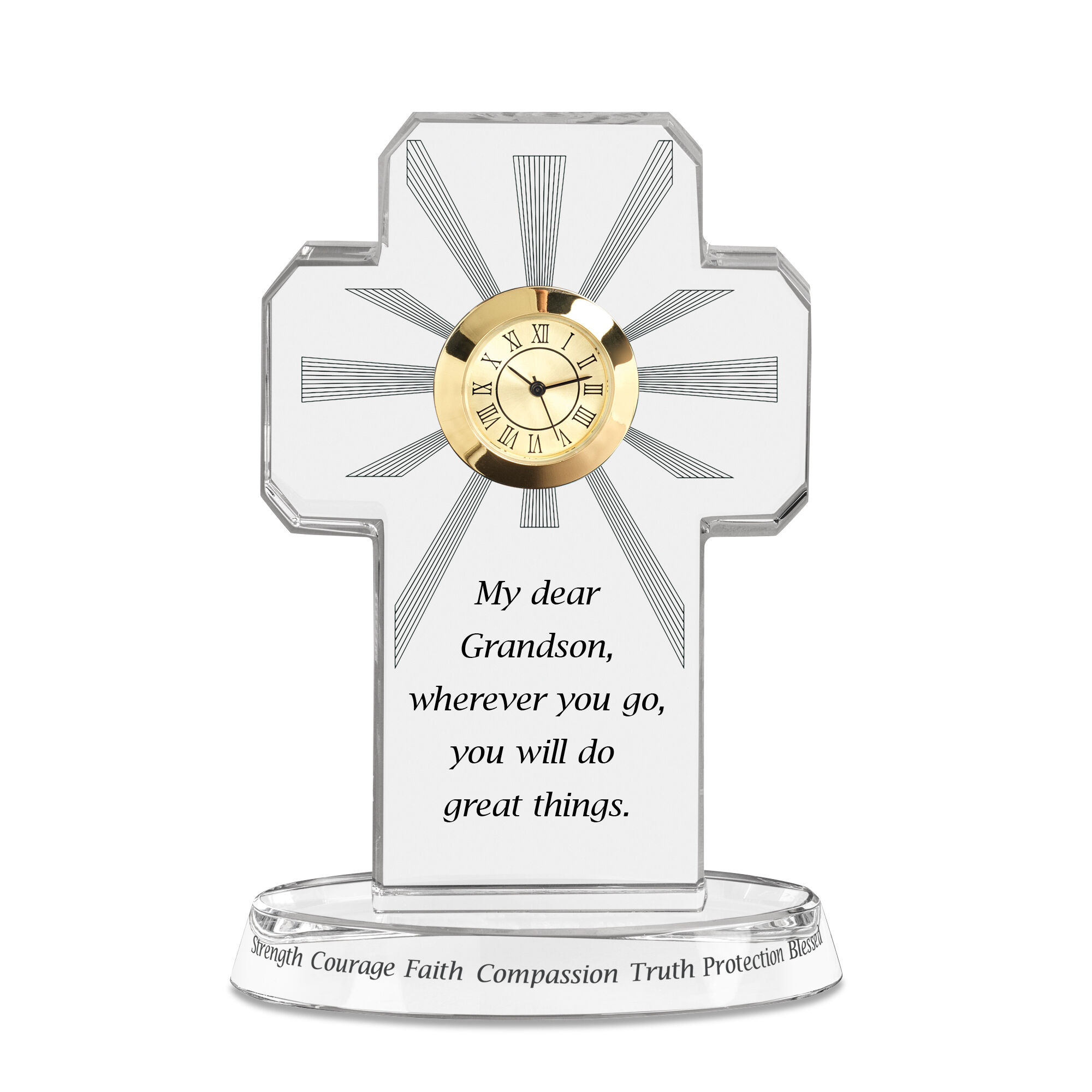 My Blessed Grandson Crystal Desk Clock 6654 0014 a main