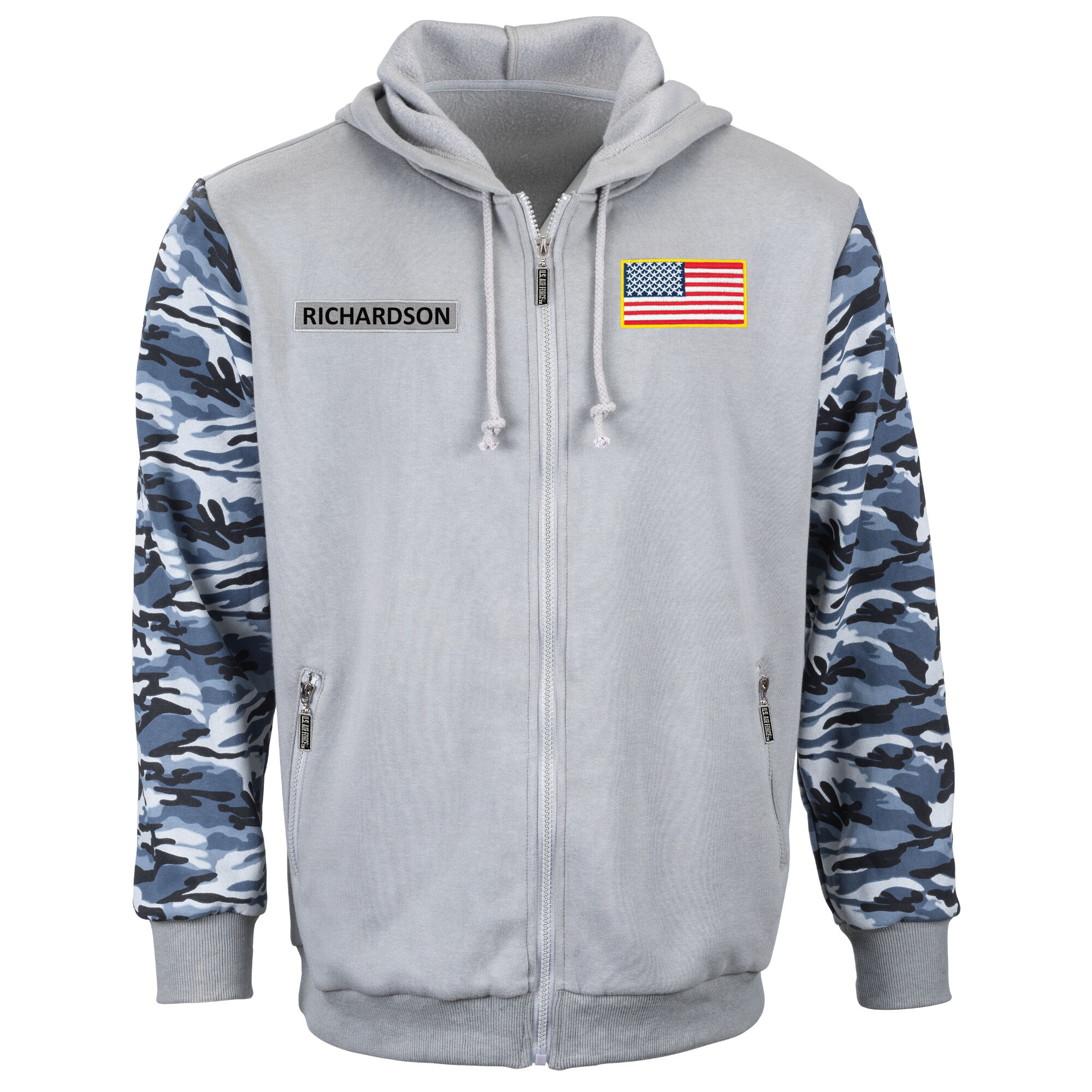 Air Force Hoodie with Camp Sleeves & Personalized