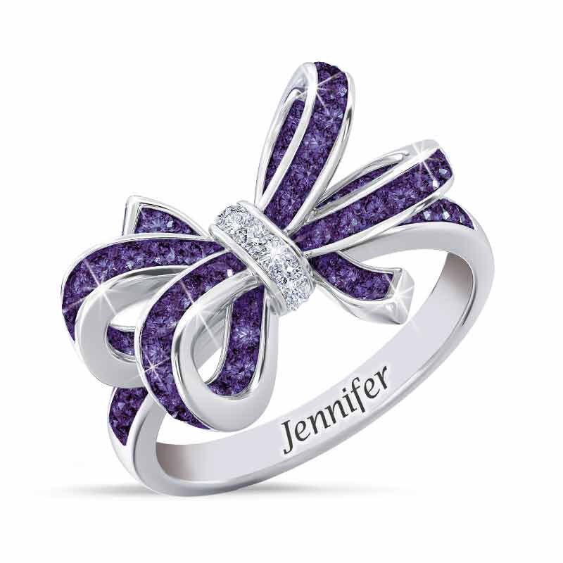 Birthstone  Diamond Bow Ring 1876 001 7 2