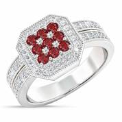 Flair  Square Personalized Birthstone  Diamond Ring 2306 001 5 1