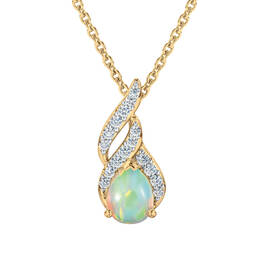 Genuine Birthstone & Diamond Pendant 12324 0012 j october