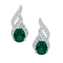 Genuine Birthstone and Diamond Earrings 11573 0020 e may