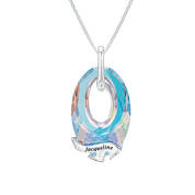Personalized Shimmering Sea Crystal Pendant 11218 0039 b back