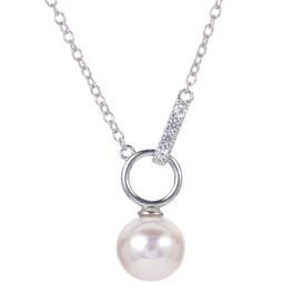 White Freshwater Pearl Circle Bar Pendant 11142 0592 a main