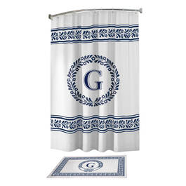 Monogram Bath Mat and Shower Curtain Set 10239 0010 g gabrielson