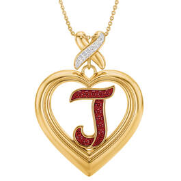 Personalized Ruby Heart Pendant 10906 0012 c initial J