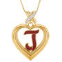 Personalized Ruby Heart Pendant 10906 0012 c initial J