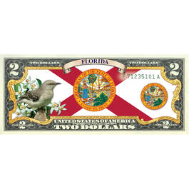 State Bird and Flower Enhanced $2 Bill Collection 11346 0018 a Florida