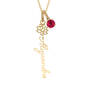 Birthstone Flower Necklace, Birthstone Flower Necklace 11772 0029 g july