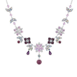Cherry Blossom Crystal Neck Ear Set 10302 0012 b necklace