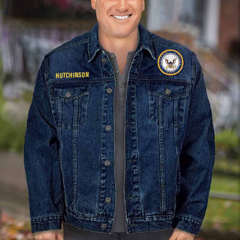 The Personalized Mens US Navy Denim Jacket 1365 002 3 3