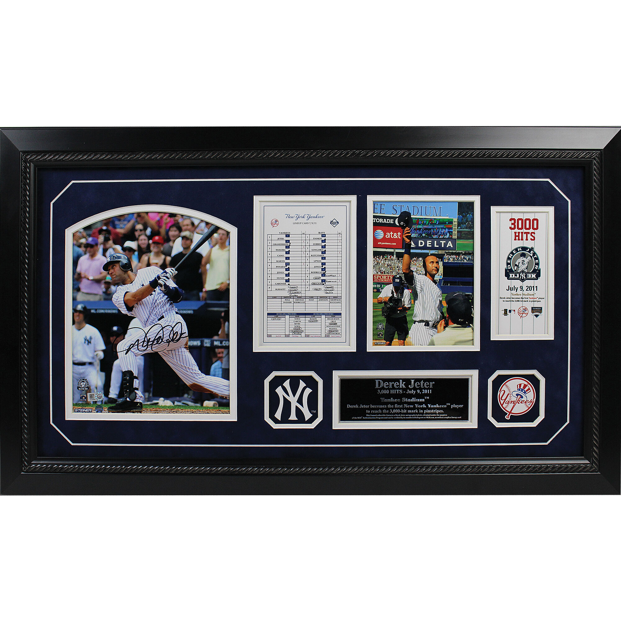 Derek Jeter Personally Signed 3000th Hit Framed Photo 4528 0328 a main