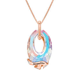 The Shimmering Sea Personalized Crystal Rose Gold Pendant 12527 0017 c back