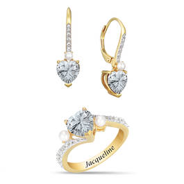 Birthstone Sweetheart Ring with FREE Matching Earrings 11763 0012 d april