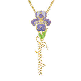 Personalized Birth Month Flower Pendant 11904 0012 b february
