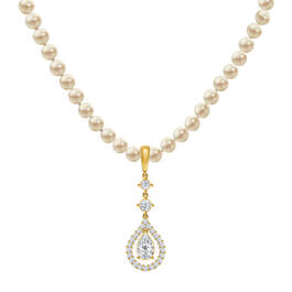 Loves Embrace Pearl Necklace Earring Set 6914 0010 b necklace