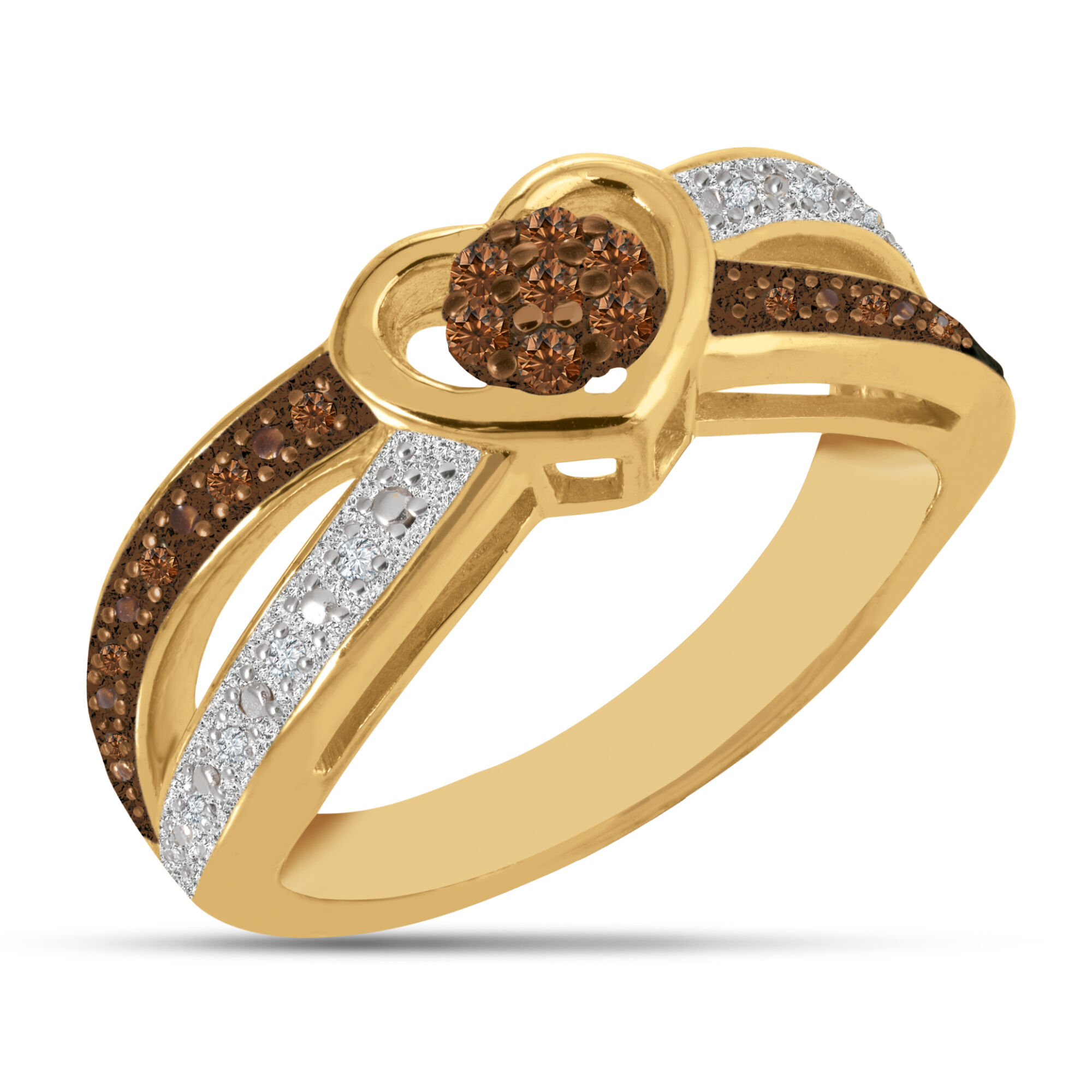 Mocha Diamond Heart Ring