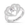 Genuine Birthstone & Diamond Ring, Personalized Genuine Birthstone Diamond Ring 11066 0016 d april