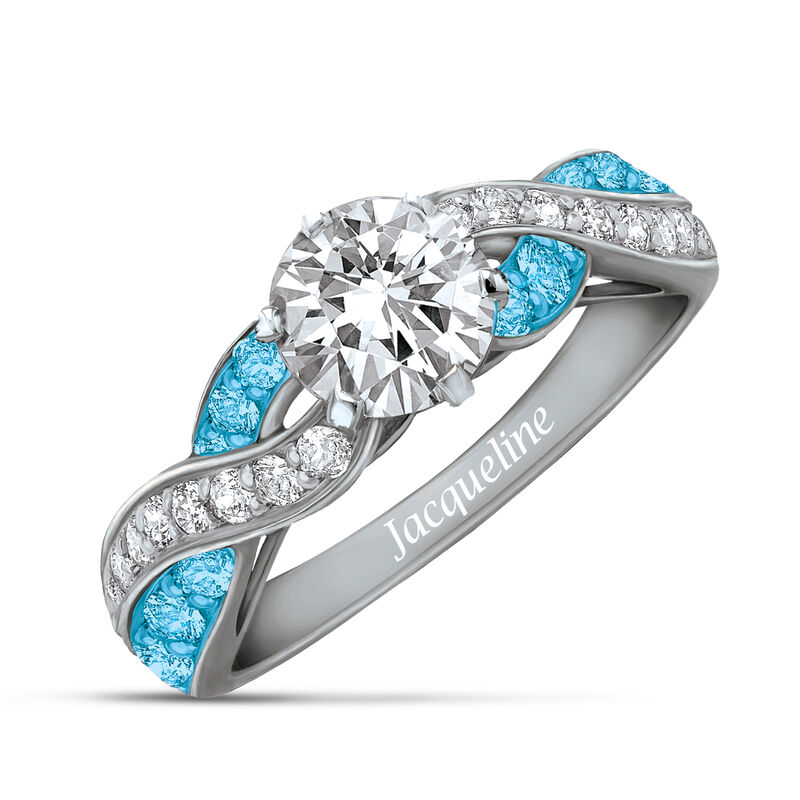 Birthstone Swirl Personalized Ring 10115 0019 c march
