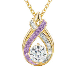 Birthstone Swirl Pendant with Free Matching Earrings 12210 0027 f june