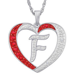 Personalized Diamond Initial Heart Pendant 10926 0018 f initial F