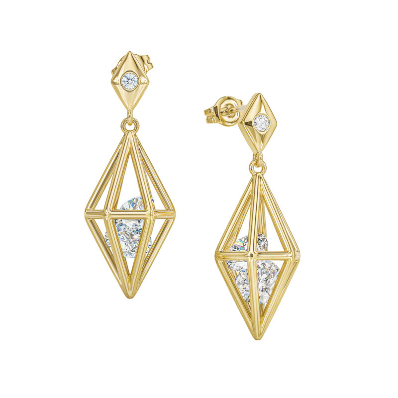 Elegantly Paired Caged Pendant & Earring Set