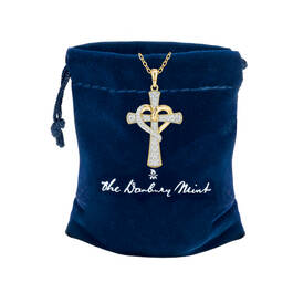 Heart of Faith Personalized Diamond Cross Pendant with FREE Matching Earrings 12242 0029 h pouch