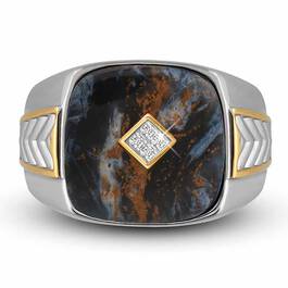 Eye of the Storm Pietersite  Diamond Ring 4951 001 9 3