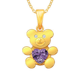 Teddy Treasure Birthstone Pendant 11622 0062 b february