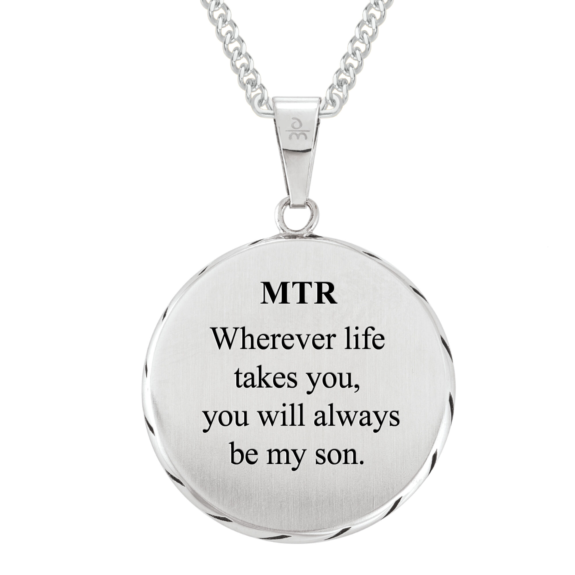 For My Son Personalized Compass Pendant 6464 0014 c back