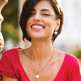 Golden Beauty Heart Necklace&Earrings 11973 0026 m model