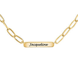 Rectangle Cable Chain with Personalized Name Plate 11886 0030 b closeup