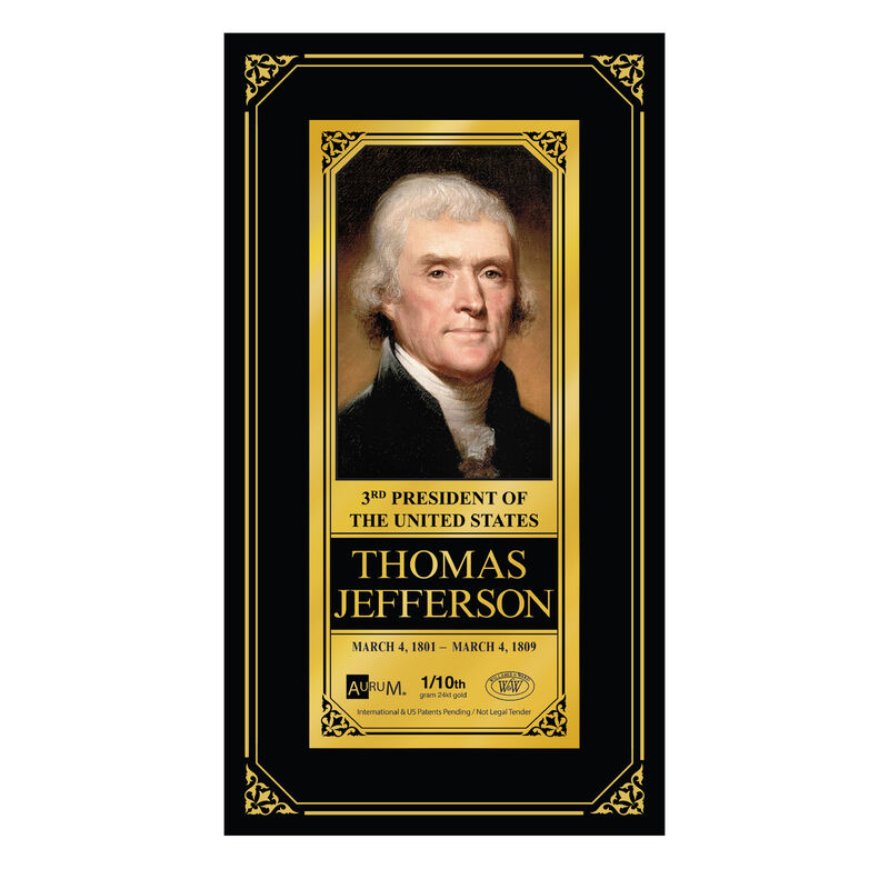 The U.S.Presidents 24kt Gold Note Collection 6662 0014 b thomas jefferson