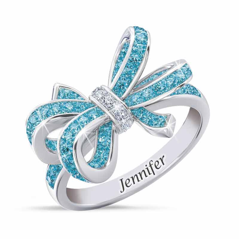 Birthstone  Diamond Bow Ring 1876 001 7 3