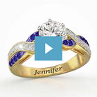 Birthstone Swirl Personalized Ring, , video-thumb