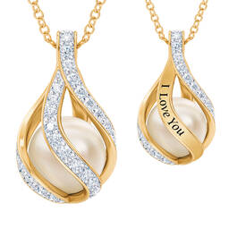Loves Embrace Pearl Diamond Necklace 10126 0016 a main
