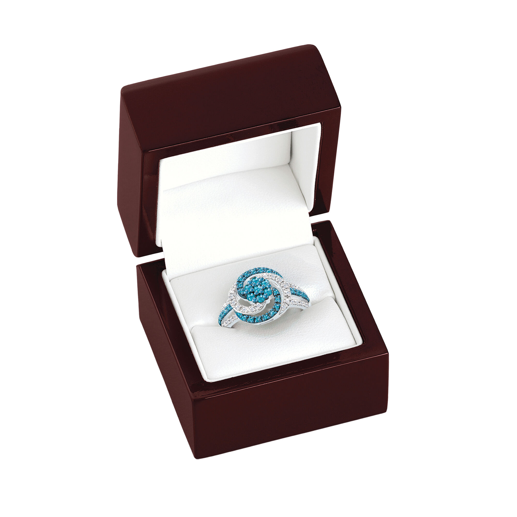 Simply Stunning Blue White Diamond Ring 6533 0011 g gift box